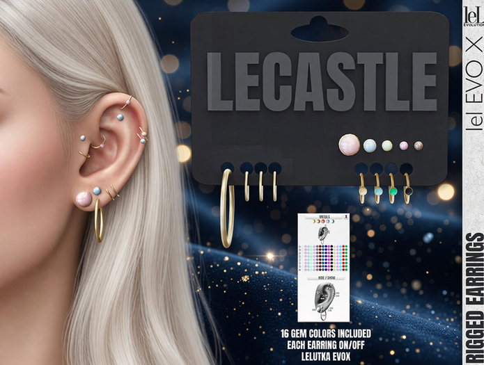 [LECASTLE] Haley Earrings *GIFT* - LeLUTKA Rigged Earrings 7236