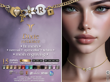 **RE** Dixie Necklace - Fit Mesh - RLV - MESH ENGRAVING - PBR - Maitreya Lara X, Gen X, Meshbody, Khara, eBODY, Nhuma