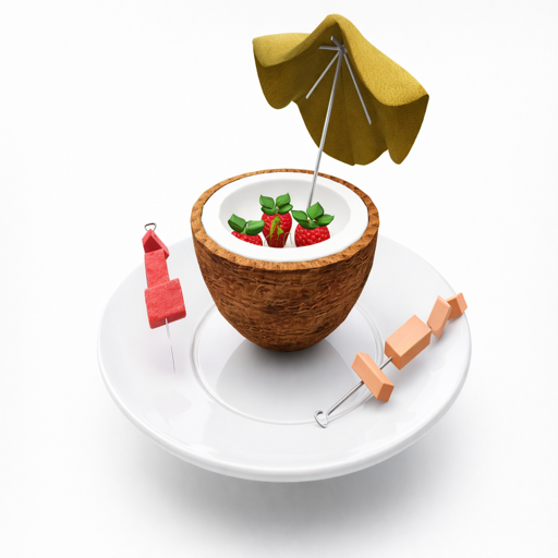 Tropical treat on a white plate ~Transfer as gift! 