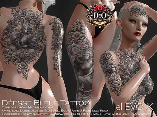 DO INK TATTOO DEESSE BLEUE