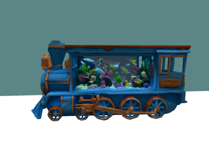 Fish Boal Train Second Life Marketplace - Blue Train Fish Tank Full Perm