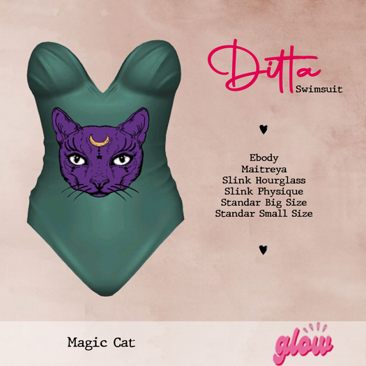 .:.GLOW.:. Ditta Swimsuit  Magic Cat