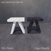 ! D.L. Decor Soho Marble Side Table Set Mesh Pack