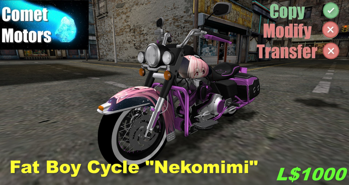FAT BOY MOTORCYCLE "NEKOMIMI"