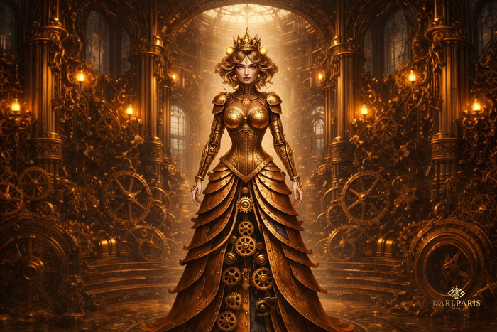 Steampunk Queen – Mechanical Royal Female Character