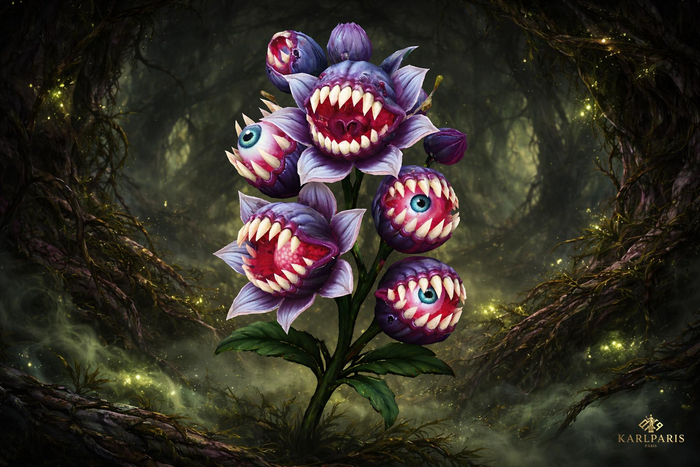 Carnivorous Horror Plant – Stylized Monstrous Flower Creature