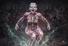 Anatomical Cyborg Female – Biomechanical Horror Character