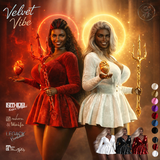 [NTC] Velvet Vibe Red Dress Bombshell [Hud Add]