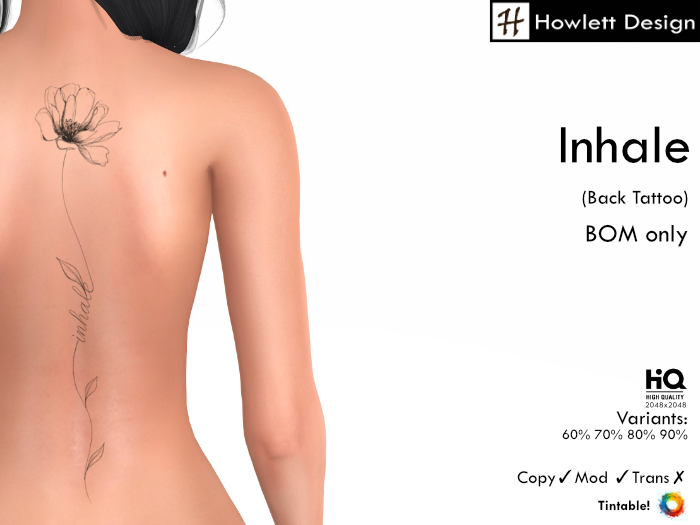 [HDesign] Inhale (Back Tattoo)