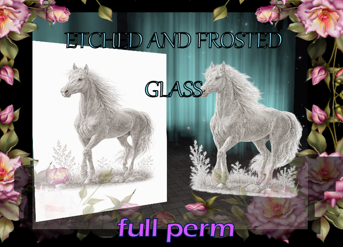 Bunny's Wall-Etched Glass Horse-full perm glass walls