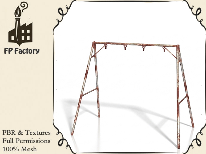 Abandoned Playground Swing Frame Full Perm