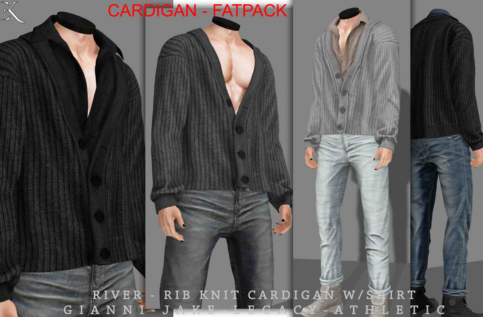 E.K - River - Rib Knit Cardigan - FATPACK {ADD - ME}