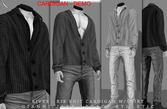 E.K - River - Rib Knit Cardigan - DEMO {ADD - ME}