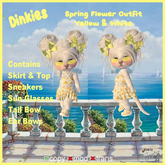 *JAS* Dinkies Spring Flower  White/Yellow Complete Outfit