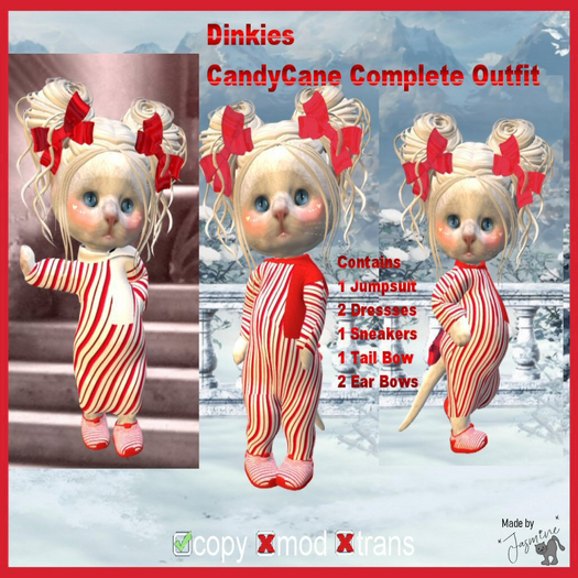 *JAS* Dinkies CandyCane Xmas Complete Outfit