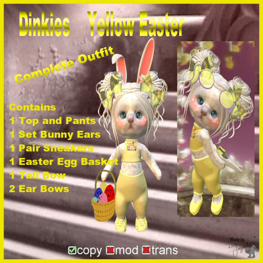 *JAS* Dinkies  Yellow Easter Complete Outfit