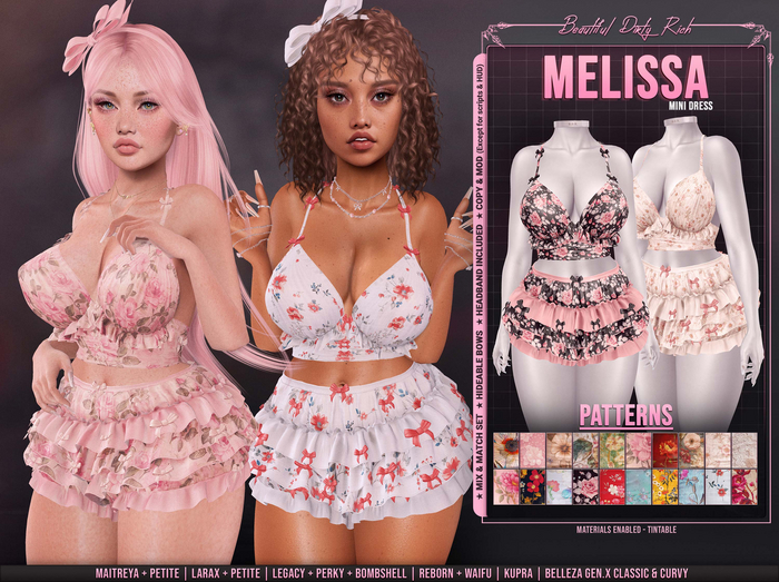 *B.D.R.* Melissa -Ruffle Set- (Patterns)