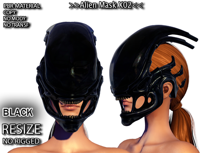 **Alien Mask X02 Female (BLACK)**PlayFullMesh