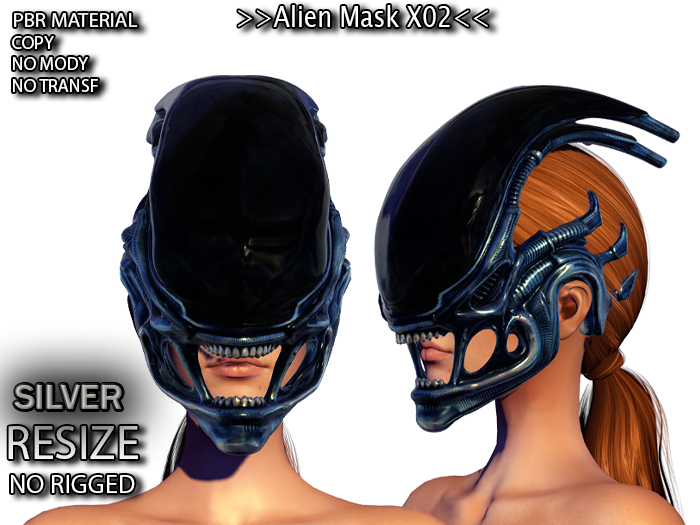 **Alien Mask X02 Female (SILVER)**PlayFullMesh