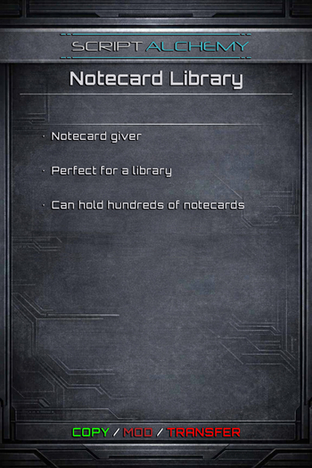 Script Alchemy - Notecard Library
