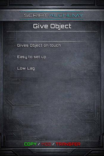 Script Alchemy - Give Object