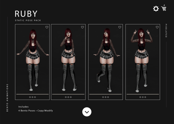 Pixelated - Ruby Pose Pack