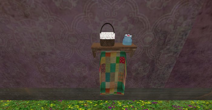 ALMOST FREE!!! WHIMSY 1 QUILT DISPLAY SHELF WITH BASKET FLOWER-9 PRIM-COP/MOD