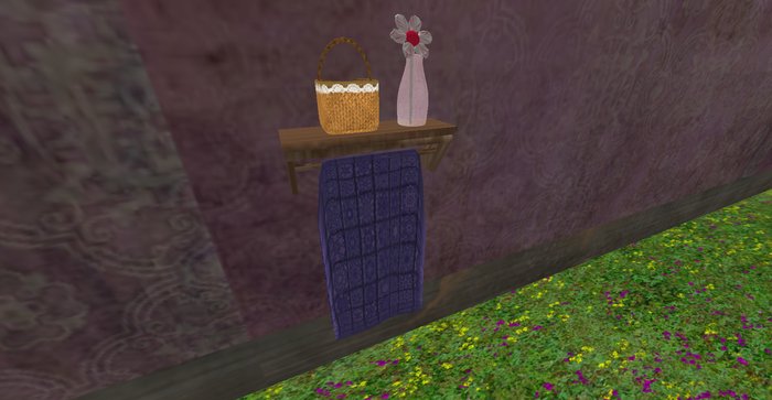 ALMOST FREE!!! WHIMSY 2 QUILT DISPLAY SHELF WITH BASKET FLOWER-9 PRIM-COP/MOD