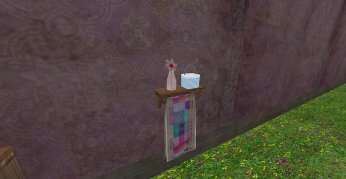 ALMOST FREE!!! WHIMSY 4 QUILT DISPLAY SHELF WITH BASKET FLOWER-10 PRIM-COP/MOD