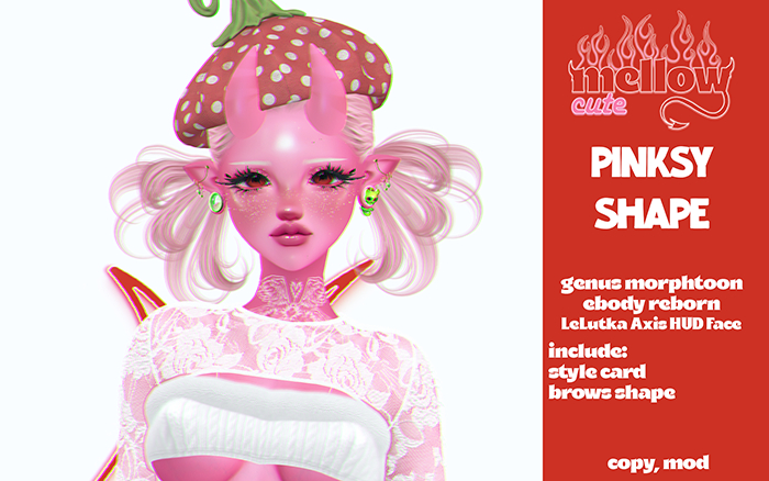 Second Life Marketplace - mellowcute-pinksy shape(morphtoon genus)