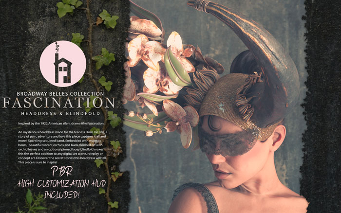 FASCINATION Vaudeville Headdress & Blindfold (PBR ONLY)