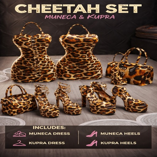 cheetah muneca , kupra set 