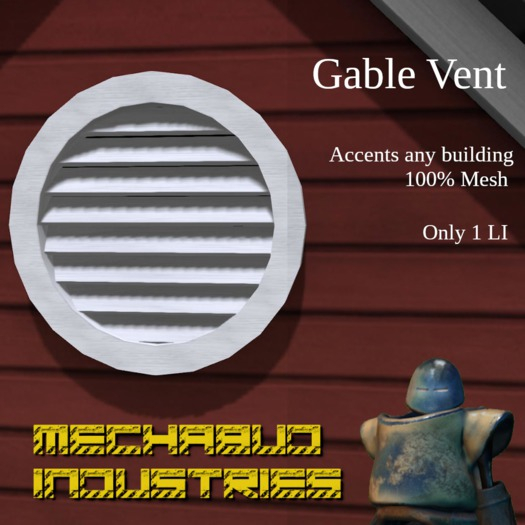 Second Life Marketplace - MBI: Circular Louvered Gable Vent