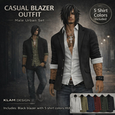 **KM** Casual Blazer With shirt - Black  - Klam Design