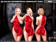 [S] Aglaia Asymmetrical Minimalist Tunic Red