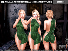 [S] Aglaia Asymmetrical Minimalist Tunic Green