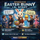 Interactive Easter Bunny NPC LSL Script (Full Perm) – Multi-User Smart AI, Gifts, Dialog System, Animations & Event-Read