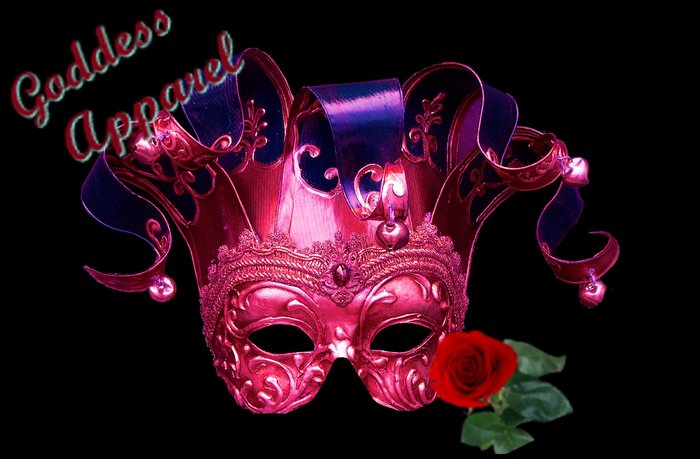 *Goddess* Blue & Fushia Jester Mask