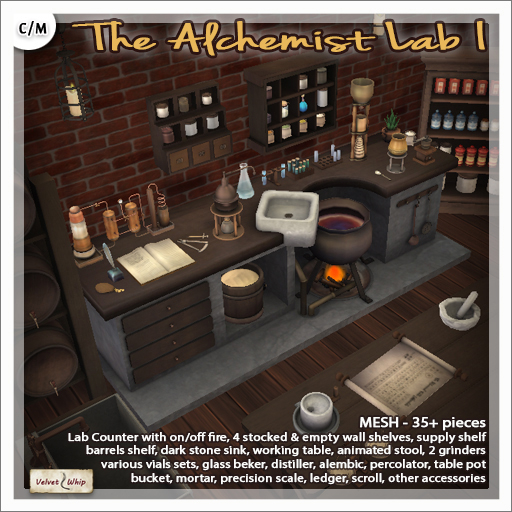 [V/W] The Alchemist Lab I - Complete Ancient Chemistry Workshop Set - Medieval Fantasy / Renaissance  