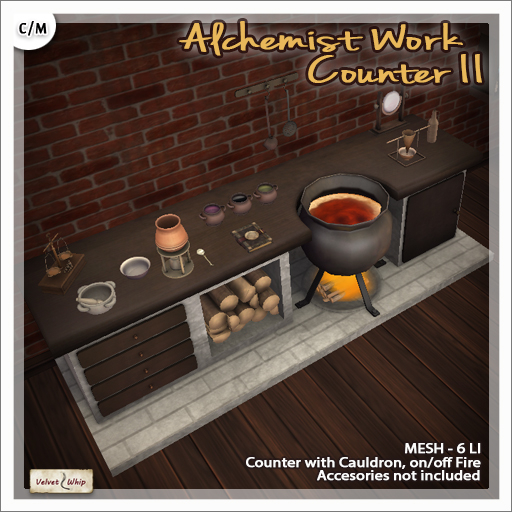 [V/W] Alchemist Work Counter II - Medieval Fantasy / Renaissance working area for ancient chemists or sorcerers