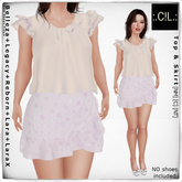:.C!L.: Chloe Delicate White Top & Purple Skirt Set