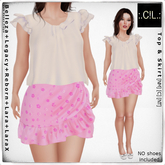 :.C!L.: Chloe Delicate White Top & Pink Skirt Set