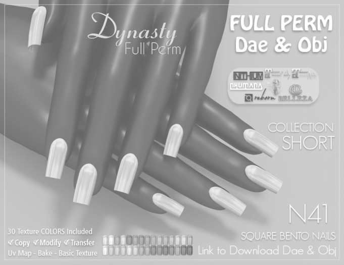 *DEMO* Dynasty - Nails BENTO Square Short N41