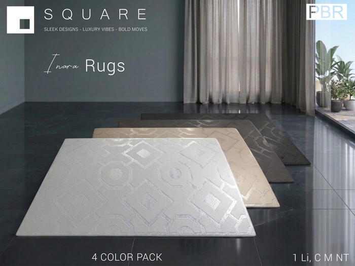 [ SQUARE ] - INARA Rugs (PBR) [Add] ( 4 Rugs pack )
