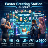 Easter Greeting Station LSL Script – Full-Permission Interactive Event Script for Second Life
