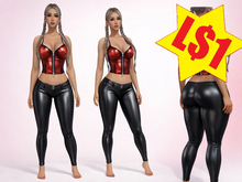 Full Perm Red Leather Lizzy