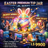 Easter Premium Tip Jar LSL Script Full Perm | Advanced Donation System with Jackpot, Rewards,Light Show & Donor Tracking