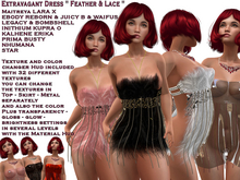 Extravagant Dress " Feather & Lace " (ADD)