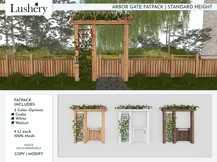 [LUSHERY] Arbor Gate - Standard Height - FATPACK