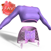 Shorts Top Outfit REBORN Ombre Purple